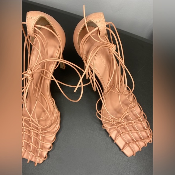DEAR FRANCES Light Peach Strappy Heels - Picture 3 of 13